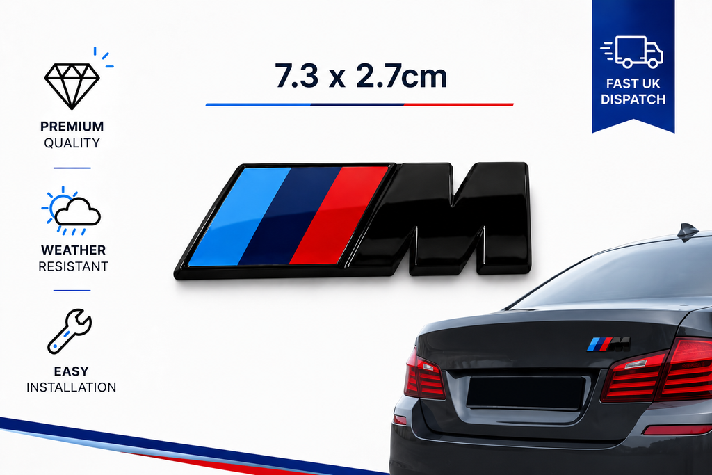 Black M Sport Boot Rear Emblem Sticker Fender Badge for BMW 7.3 x 2.7cm