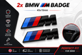 2x BMW M Sport Emblem Gloss Black Sticker Side Wing Fender Badge 45x15mm